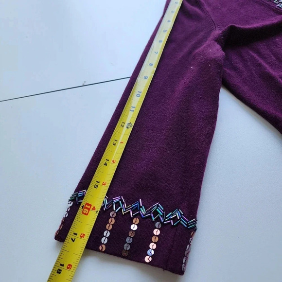 CACHE Purple Eggplant Sequin Bolero Shrug Jacket Formal Cropped Beaded Top Sz S - Picture 10 of 12